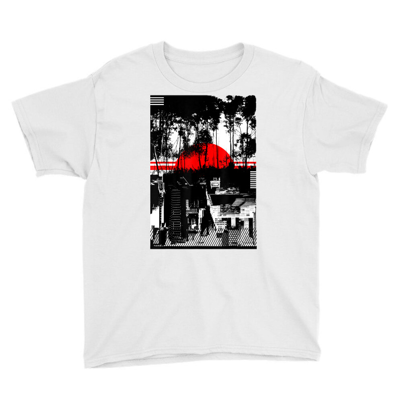 Urban City Silhouetted Tonal Black & White Graphic T Shirt Youth Tee by cm-arts | Artistshot