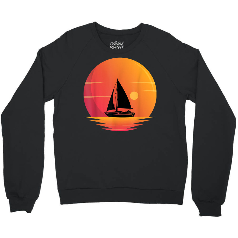 Great Yacht In Sunset Outfit Sailing Boat Sailboat Crewneck Sweatshirt | Artistshot