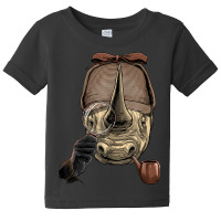 Detective Rhinoceros Spy Investigator Wildlife Rhino Lover Baby Tee | Artistshot