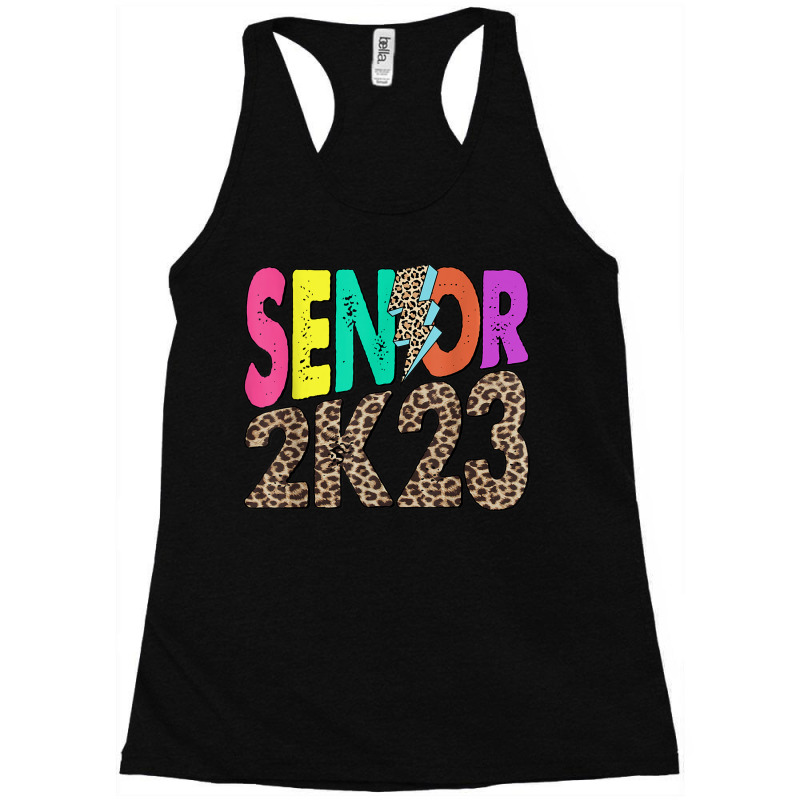 Senior 2k23 Leopard Lightning Bolt Class Of 2023 Graduation Racerback Tank by Fashlia | Artistshot