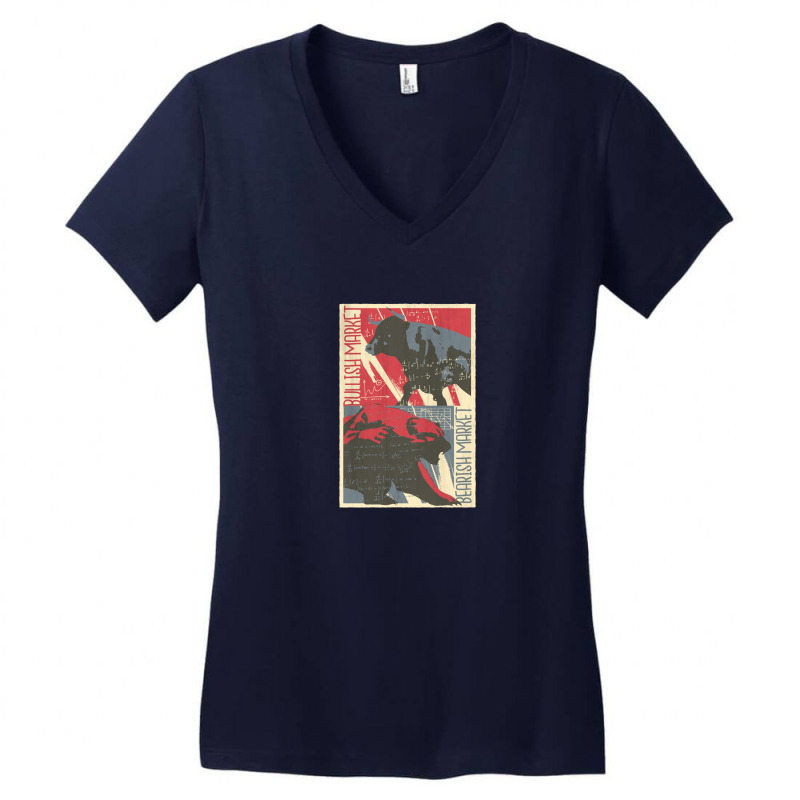 Bull Bear Market Women's V-Neck T-Shirt by cm-arts | Artistshot