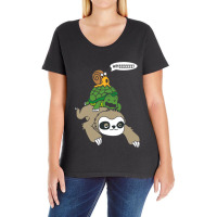 Sloth Turtle Snail Piggyback T Animal Running Wild Ladies Curvy T-shirt | Artistshot