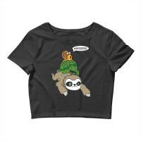 Sloth Turtle Snail Piggyback T Animal Running Wild Crop Top | Artistshot