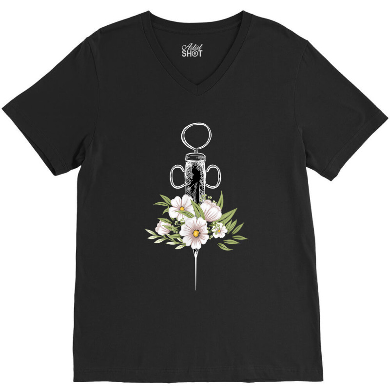 Phlebotomist Life Injection Phlebotomy Flowers Syringe V-neck Tee | Artistshot