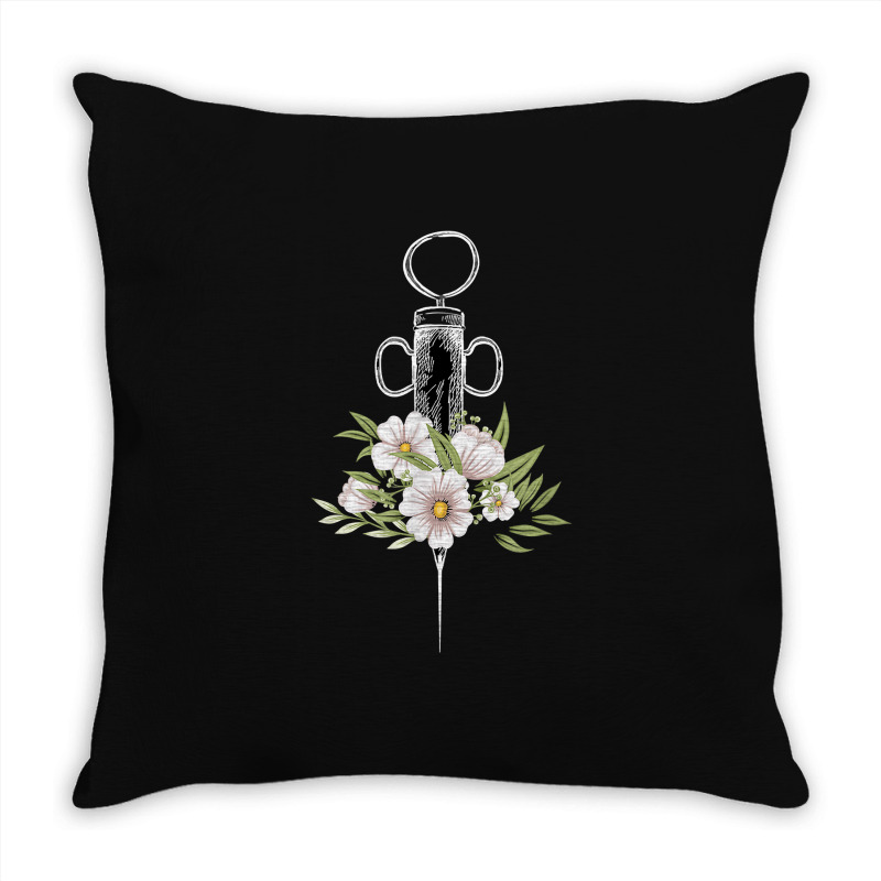 Phlebotomist Life Injection Phlebotomy Flowers Syringe Throw Pillow | Artistshot