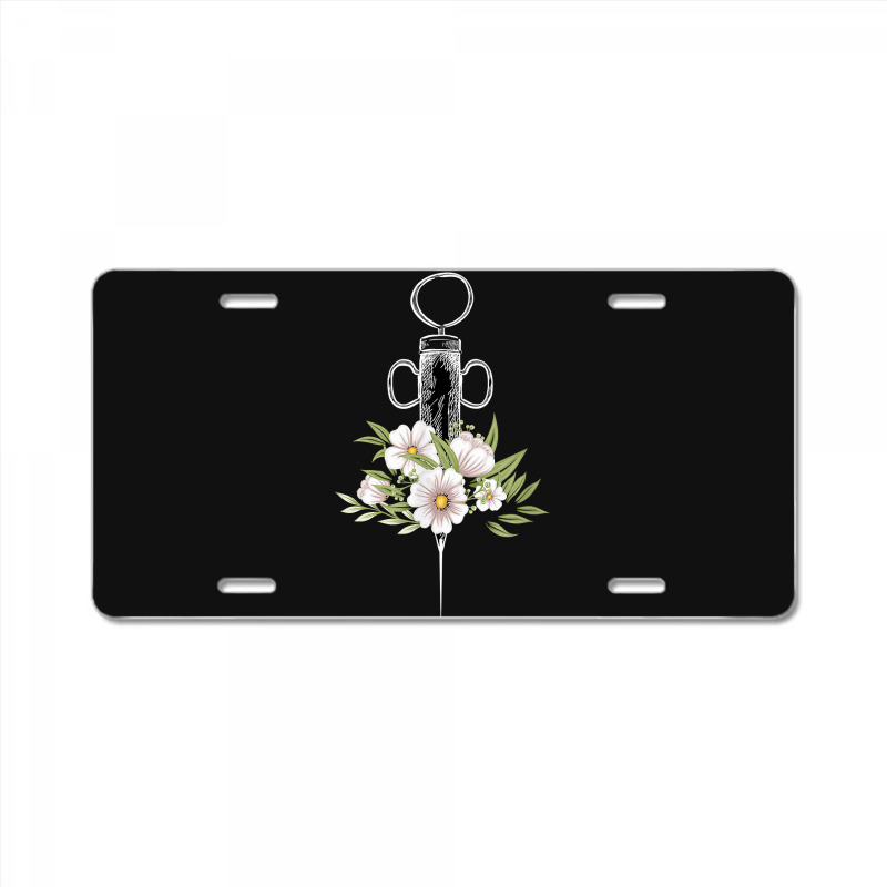 Phlebotomist Life Injection Phlebotomy Flowers Syringe License Plate | Artistshot