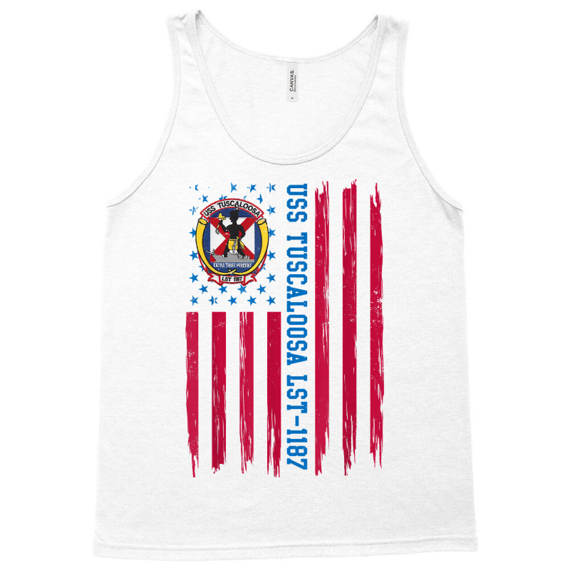 Uss Tuscaloosa Lst 1187 Tank Landing Ship American Flag T Shirt Tank Top by cm-arts | Artistshot