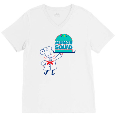 Munch Squad V-neck Tee Designed By Pinkanzee