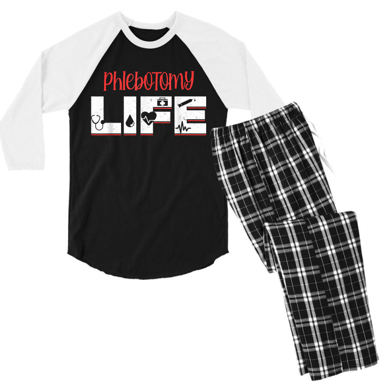 Phlebotomy Phlebotomist Injection Life Blood Donor Gift Men's 3/4 Sleeve Pajama Set | Artistshot