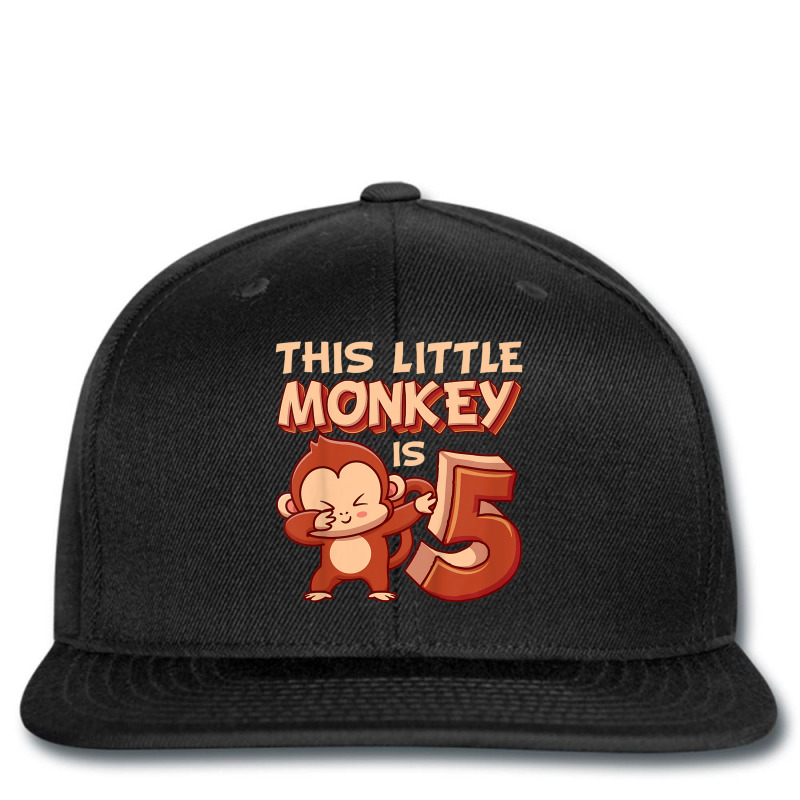 Kids This Little Monkey Is 5 Monkey Ape Animale 5th Birthday Printed hat by Carnations | Artistshot