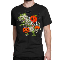 Halloween Jack O Lantern Riding Mummy Dinosaur Toddler Boys Classic T-shirt | Artistshot