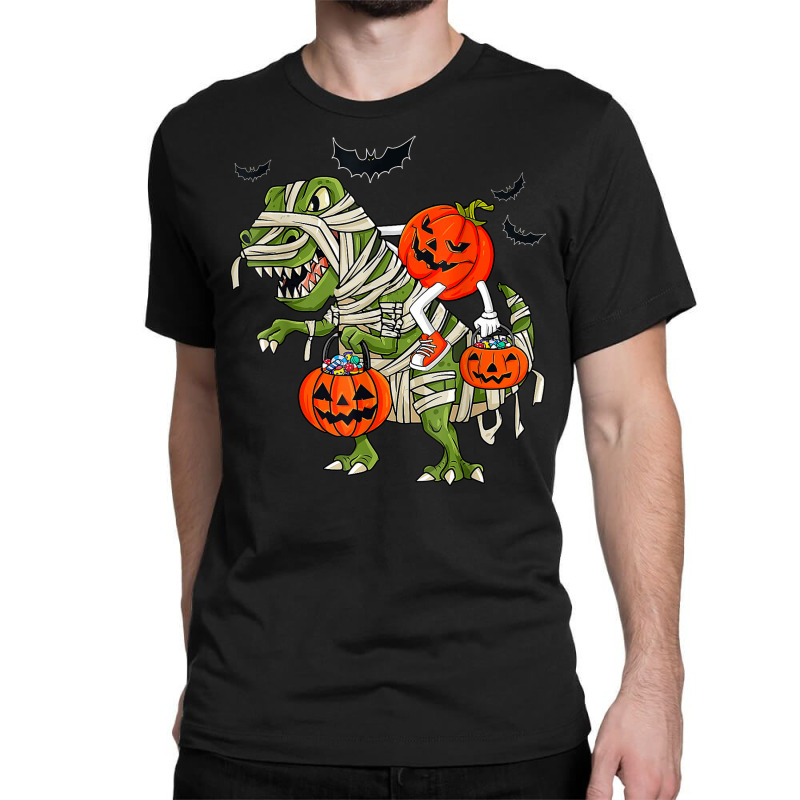 Halloween Jack O Lantern Riding Mummy Dinosaur Toddler Boys Classic T-shirt | Artistshot