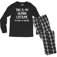 This Is My Human Costume Funny I'm A Unicorn Halloween Party Men's Long Sleeve Pajama Set | Artistshot