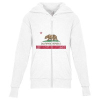 California Republic Flag State Vintage Fade Youth Zipper Hoodie | Artistshot