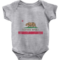 California Republic Flag State Vintage Fade Baby Bodysuit | Artistshot