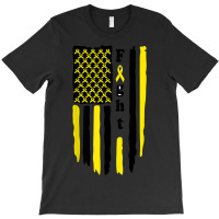 Fight Cancer Flag Childhood Awareness America Flag T-shirt | Artistshot