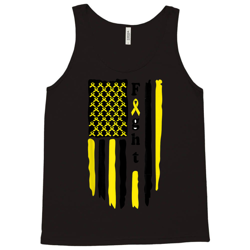 Fight Cancer Flag Childhood Awareness America Flag Tank Top | Artistshot