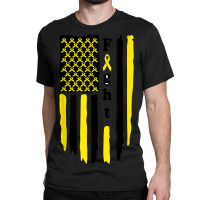 Fight Cancer Flag Childhood Awareness America Flag Classic T-shirt | Artistshot