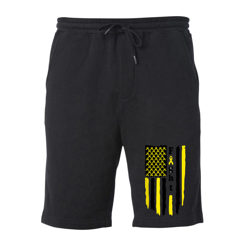 Fight Cancer Flag Childhood Awareness America Flag Fleece Short | Artistshot