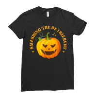 Smashing The Patriarchy Pumpkin Halloween With Feminism Ladies Fitted T-shirt | Artistshot