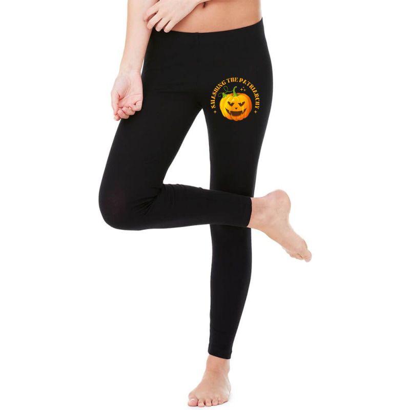 Smashing The Patriarchy Pumpkin Halloween With Feminism Legging by Fashonus | Artistshot