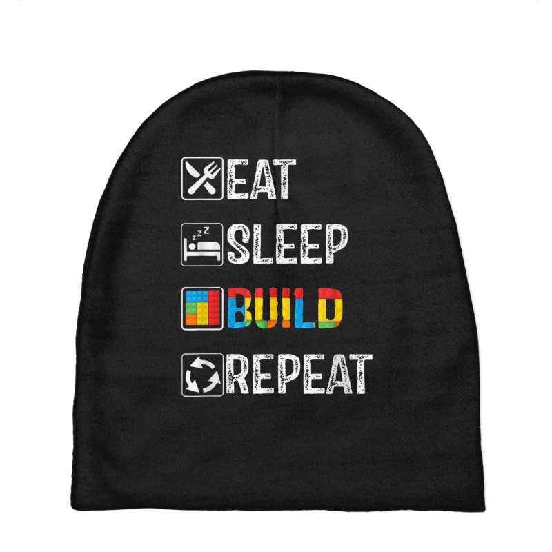 Sleep Eat Build Repeat Building Master Builder Baby Beanies | Artistshot