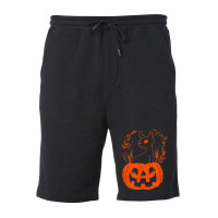 Halloween Pumpkin With Cat Halloween Party Fleece Short | Artistshot