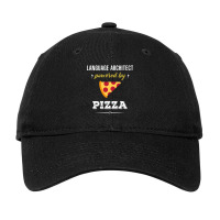 Language Architect Powered By Pizza Funny Gift Adjustable Cap | Artistshot