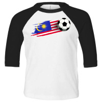 Malaysia Flag Jersey Malaysian Soccer Team Malaysian T Shirt Toddler 3/4 Sleeve Tee | Artistshot