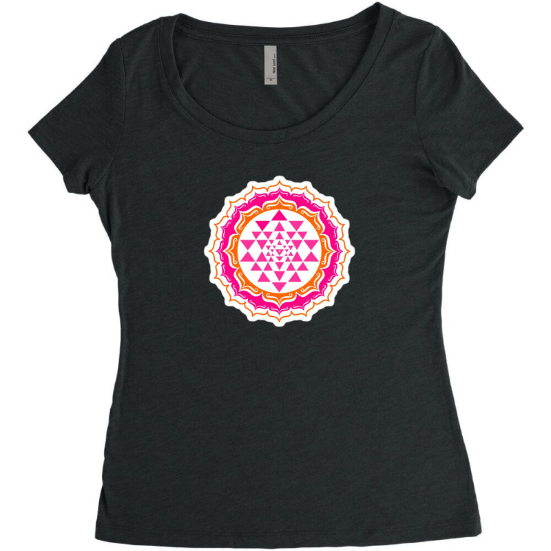 Sacred Om Mantra Buddhism Yoga Symbol Sound Of The Universe 11821571 Women's Triblend Scoop T-shirt by riska_art | Artistshot