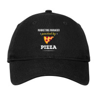 Marketing Manager Powered By Pizza Funny Gift Adjustable Cap | Artistshot