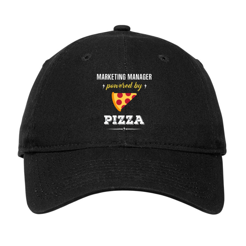 Marketing Manager Powered By Pizza Funny Gift Adjustable Cap by cm-arts | Artistshot