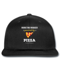 Marketing Manager Powered By Pizza Funny Gift Printed Hat | Artistshot