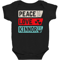 Peace Love Kinnor Musical Instrument Kinnor Players Baby Bodysuit | Artistshot