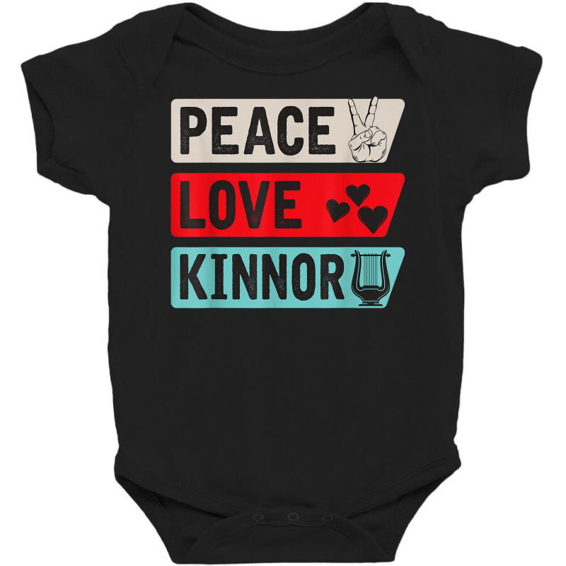 Peace Love Kinnor Musical Instrument Kinnor Players Baby Bodysuit by Carnations | Artistshot