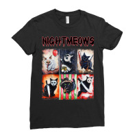 Ads Cat Nightmeows Campy 80's Horror Cats Horror Halloween Ladies Fitted T-shirt | Artistshot