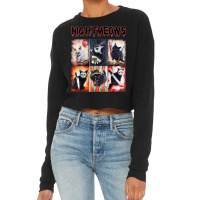 Ads Cat Nightmeows Campy 80's Horror Cats Horror Halloween Cropped Sweater | Artistshot