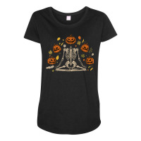 Halloween Meditation Skeleton Maternity Scoop Neck T-shirt | Artistshot