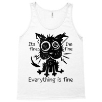 Everything Is Fine Funny Stressed Out Cat Graphic Tank Top Tank Top | Artistshot