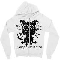 Everything Is Fine Funny Stressed Out Cat Graphic Tank Top Zipper Hoodie | Artistshot