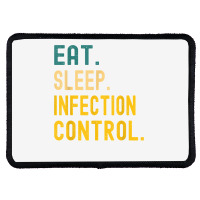 Vintage Retro Sunset Eat Sleep Infection Control T Shirt Rectangle Patch | Artistshot