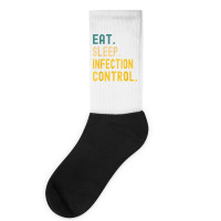 Vintage Retro Sunset Eat Sleep Infection Control T Shirt Socks | Artistshot