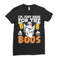 Im Just Here For The Boos Halloween Ghost Drink Beer Costume Ladies Fitted T-shirt | Artistshot