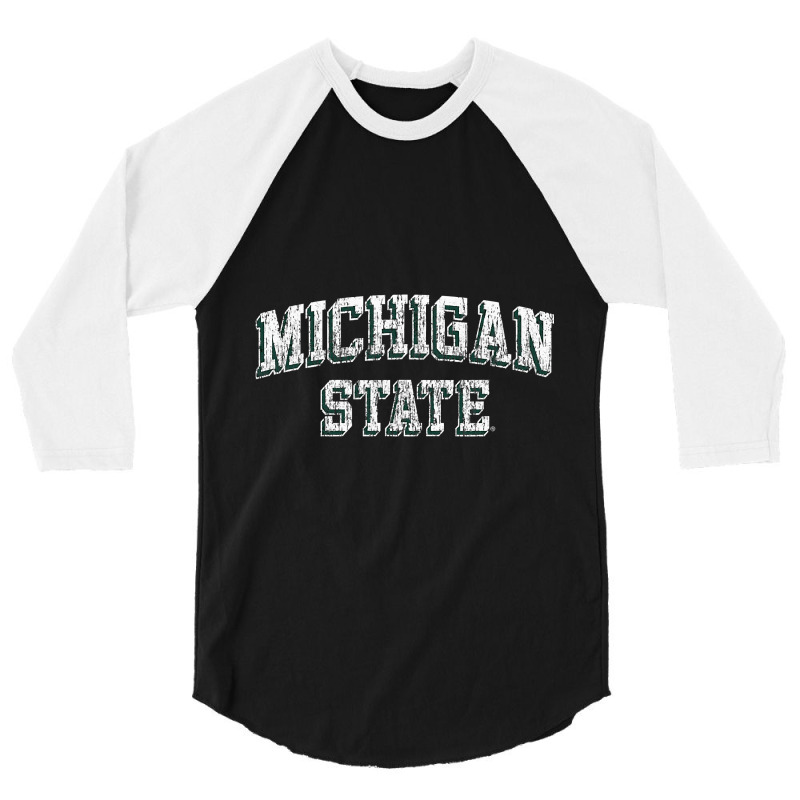 Michigan State Spartans Retro Arch 3/4 Sleeve Shirt | Artistshot