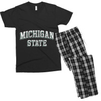 Michigan State Spartans Retro Arch Men's T-shirt Pajama Set | Artistshot