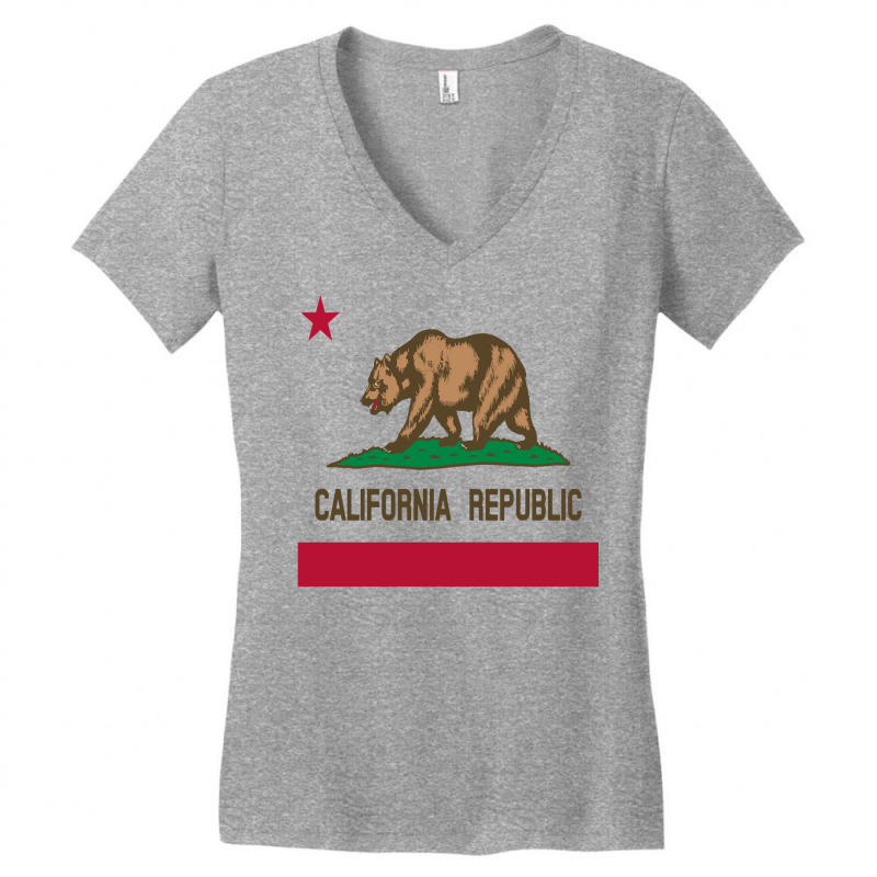 California Republic State Flag 1846 Vintage Hoodie Women's V-Neck T-Shirt by nyxexaelaewe7 | Artistshot