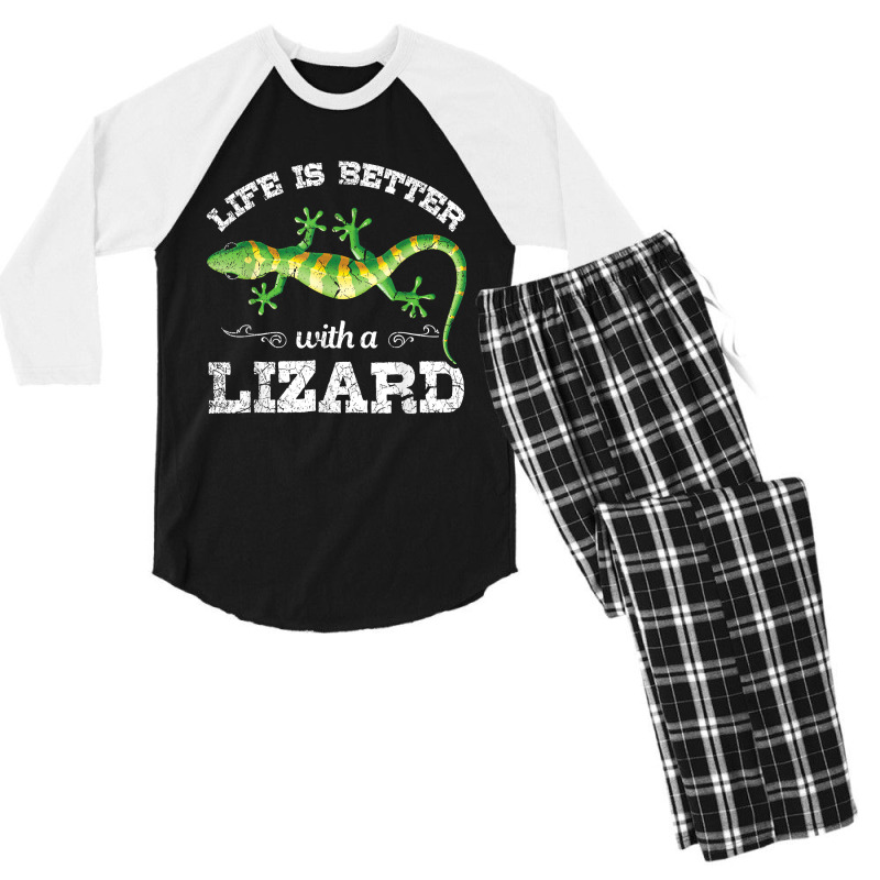 Day Gifts Geckos Terraristic Funny Gifts Men Men's 3/4 Sleeve Pajama Set by ArtistJanessa | Artistshot