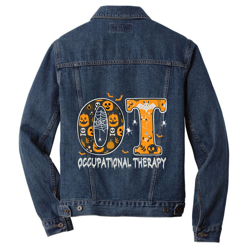 Ot Occupational Therapy Therapist Halloween Ota Spooky Men Denim Jacket | Artistshot