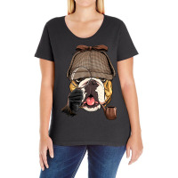 Detective American Bulldog Spy Investigator Bulldog Lover Ladies Curvy T-shirt | Artistshot