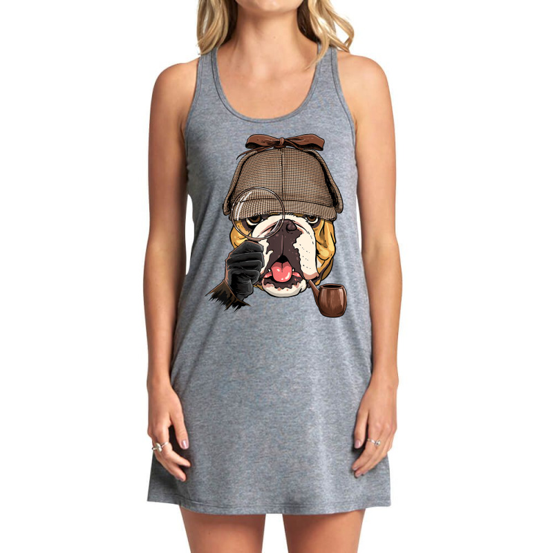 Detective American Bulldog Spy Investigator Bulldog Lover Tank Dress by Carnations | Artistshot